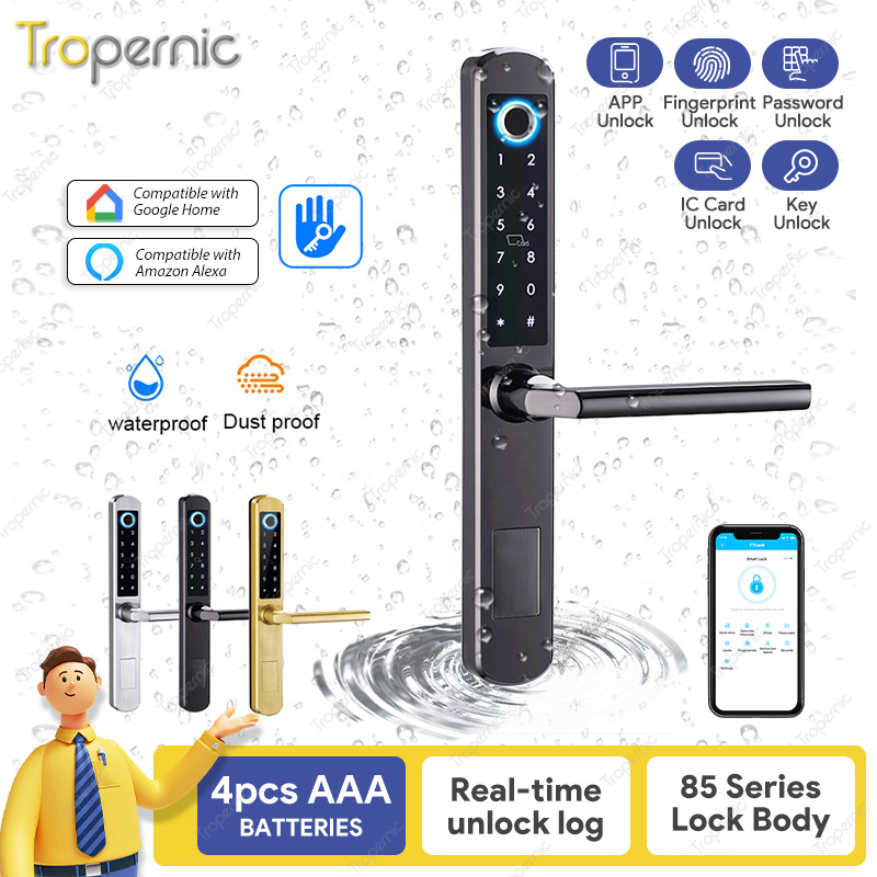 Ip66-スライド式ガラスドアロック,アルミニウム,接続され - Digital Door Lock Fingerprint Handle のレビューと価格