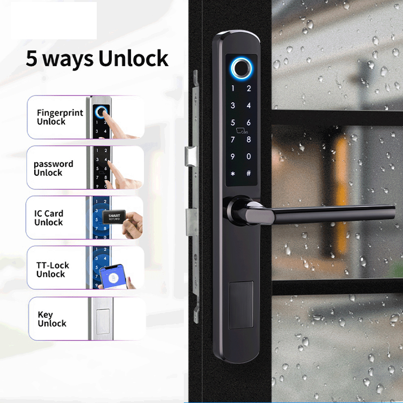 Ip66-スライド式ガラスドアロック,アルミニウム,接続され - Digital Door Lock Fingerprint Handle のレビューと価格