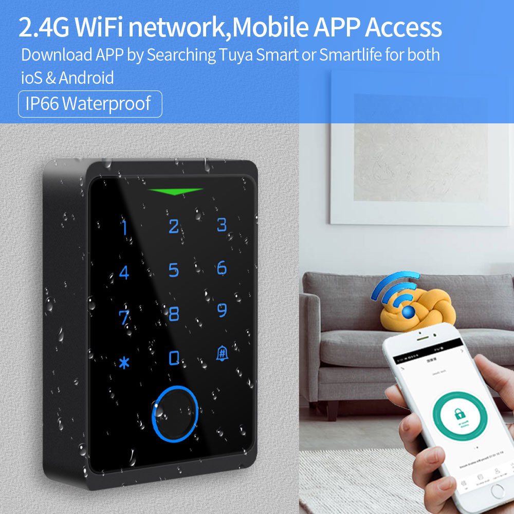 Tuya APP ドアロック IP66 防水キーレス生体認証 - Fingerprint Padlock Weatherproof のレビューと価格