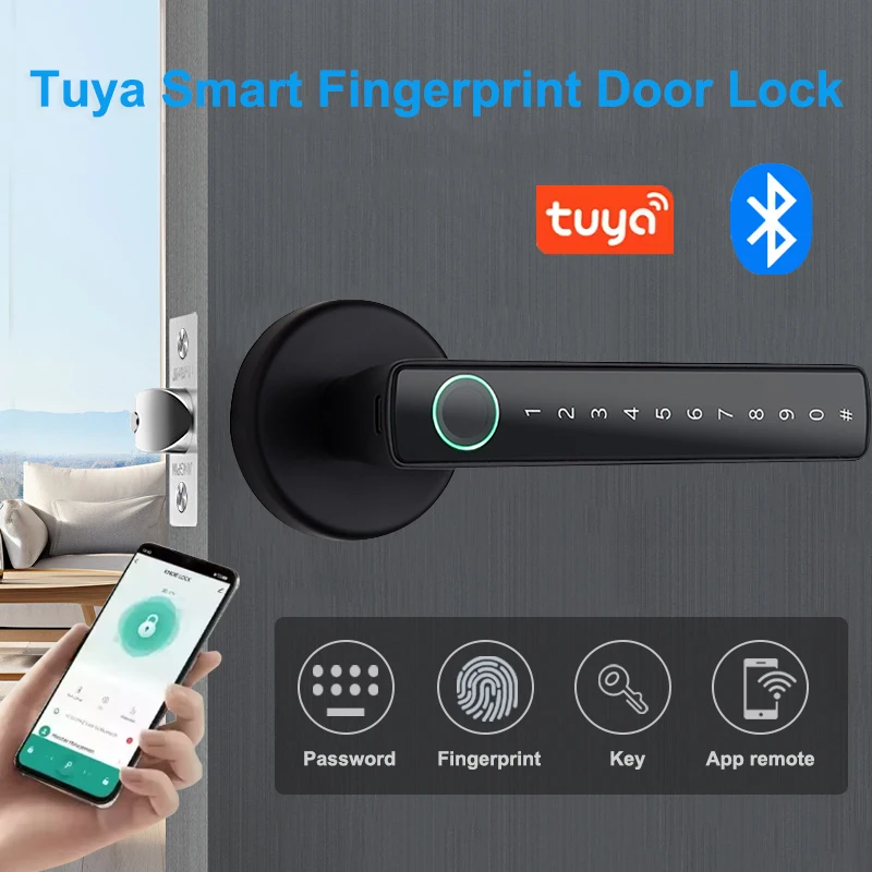 Tuya スマート指紋ロック金融レベル電子屋内ロックパスワー - Smart Lock Zigbee Gateway のレビューと価格