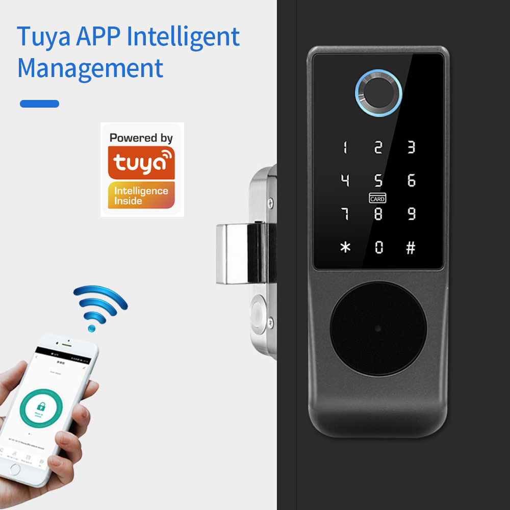 防水IP65スマートロック,wifi,Tuyaアプリケーショ - Smart Rim Lock Wifi Fingerprint のレビューと価格