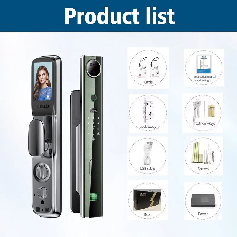 パスワードによる組み合わせ解除、コミュニティドア、ビデオ通話 - Video Door Lock With Camera Peephole のレビューと価格