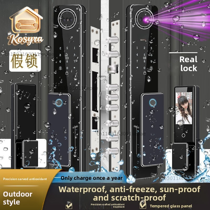 二重ドア、顔認識、防水、防寒、日焼け防止、パスワード、指紋認 - Face Recognition Door Lock のレビューと価格