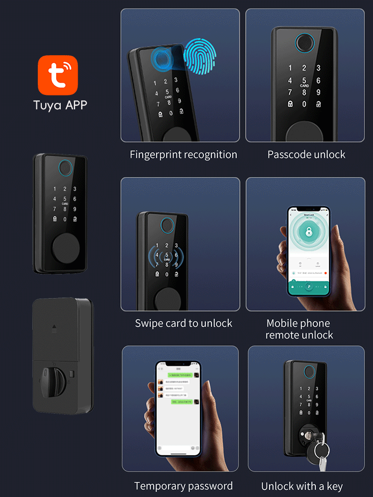 RAYKUBE DS01 4 言語 Tuya スマート指紋デ - Smart Lock Deadbolt Keypad Bluetooth のレビューと価格