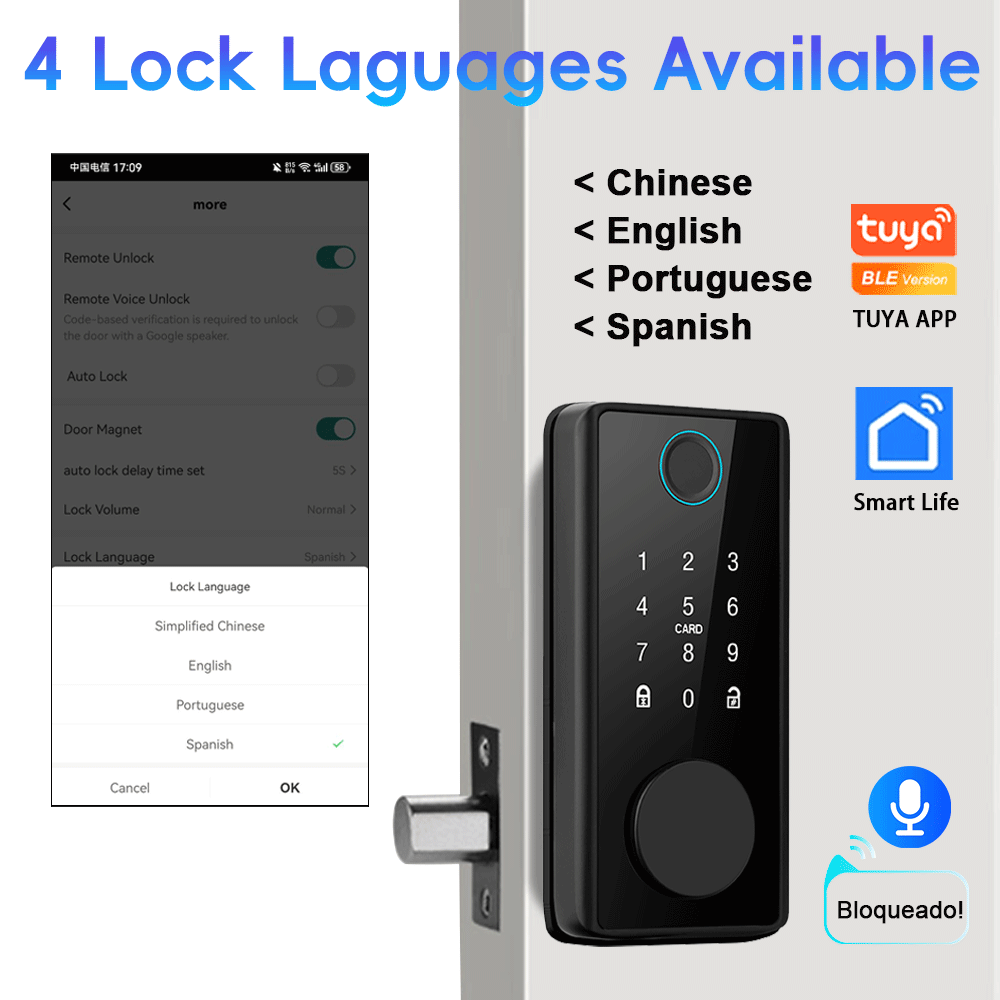 RAYKUBE DS01 4 言語 Tuya スマート指紋デ - Smart Lock Deadbolt Keypad Bluetooth のレビューと価格