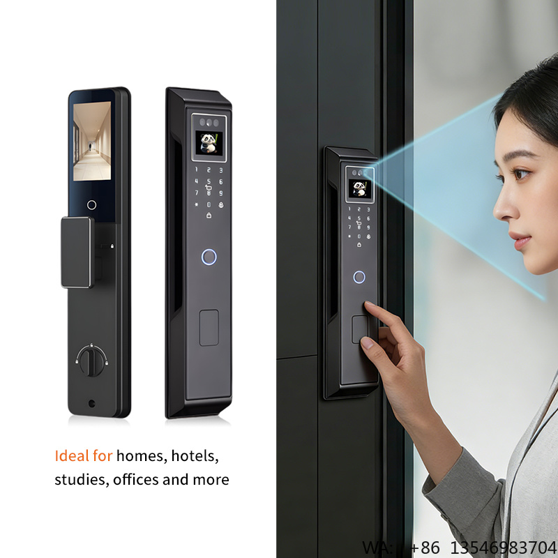 AI音声スマートドアロック、3D顔認証と掌紋認証、4.5イン - Smart Door Lock 3D Face Palm Vein のレビューと価格