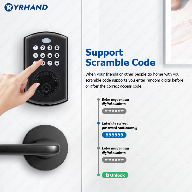 Yrhand-生体認証TRONica,防水セキュリティロック - Smart Lock Deadbolt Keypad Bluetooth のレビューと価格
