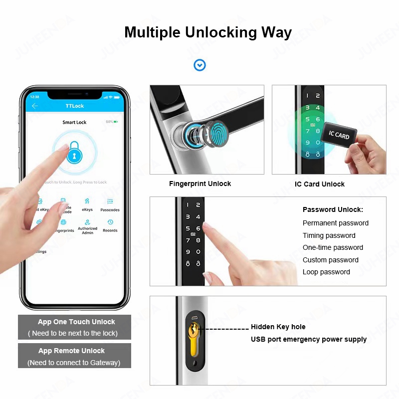アルミニウム製電子引き戸ロック,防水,指紋,デジタルパスワー - Fingerprint Padlock Weatherproof のレビューと価格