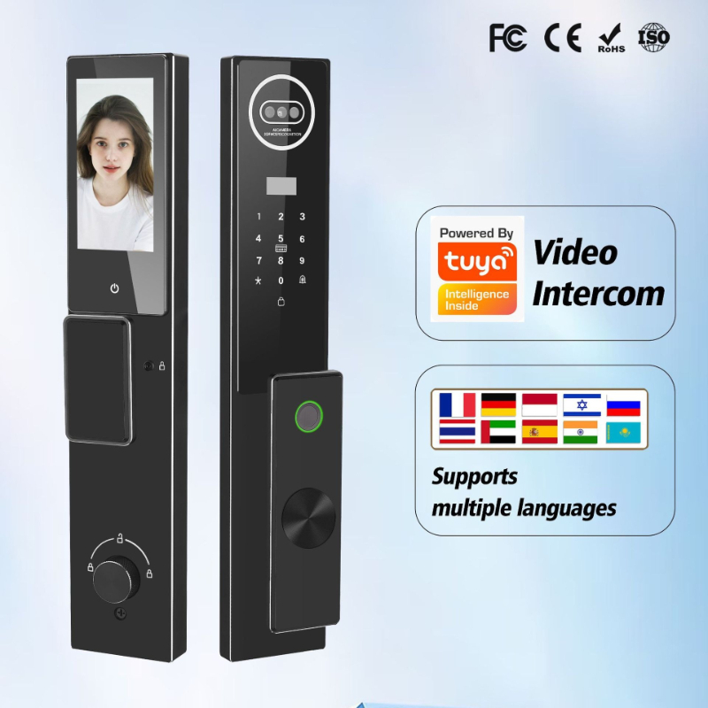 Tuya製、パスワード認証、顔認識機能付きビデオインターホン - Video Door Lock With Camera Peephole のレビューと価格