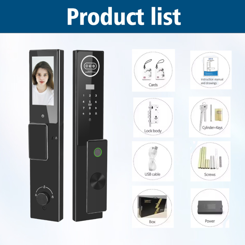 Tuya製、パスワード認証、顔認識機能付きビデオインターホン - Video Door Lock With Camera Peephole のレビューと価格