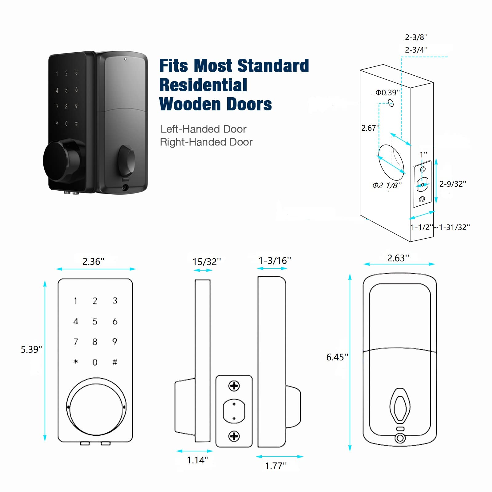 Ttlock-ボタンとボルトを備えたスマートロック,自動ロッ - Smart Lock Deadbolt Keypad Bluetooth のレビューと価格